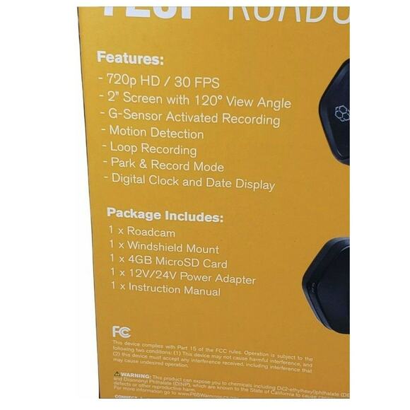 Yada Roadcam 720P Black Dash Camera, 120-Degree Wide Angle Lens, G-Sensor Techno - Picture 10 of 11